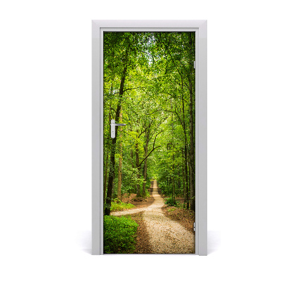 Self-adhesive door sticker Path in the forest