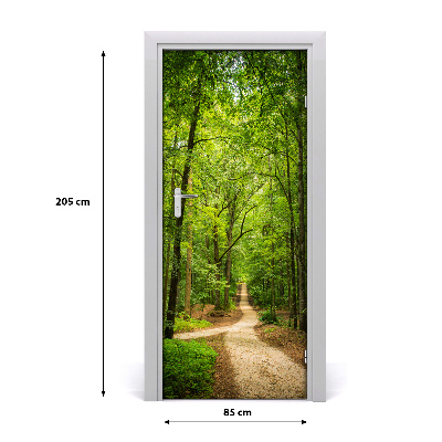 Self-adhesive door sticker Path in the forest