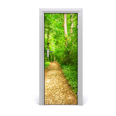 Self-adhesive door sticker Path in the forest