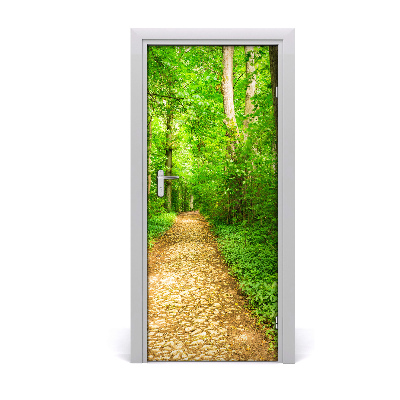 Self-adhesive door sticker Path in the forest