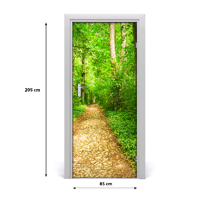 Self-adhesive door sticker Path in the forest