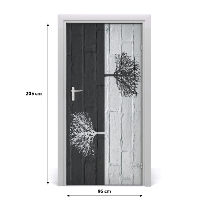 Self-adhesive door sticker Trees on the wall