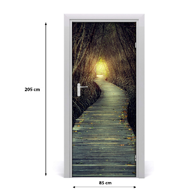 Self-adhesive door sticker Path in the forest