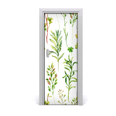 Self-adhesive door veneer Weeds and herbs