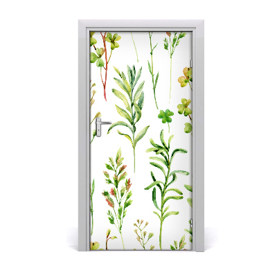 Self-adhesive door veneer Weeds and herbs