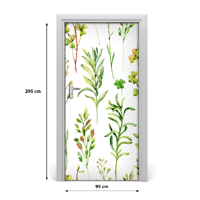 Self-adhesive door veneer Weeds and herbs