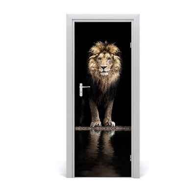 Self-adhesive door sticker Wall portrait of a lion