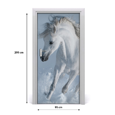 Self-adhesive door sticker White horse