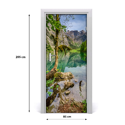 Self-adhesive door sticker Lake in the mountains