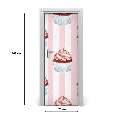 Self-adhesive door sticker Cupcakes