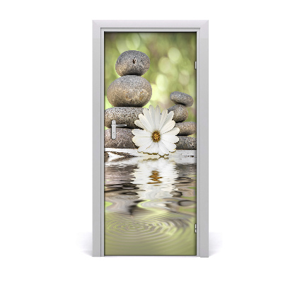 Door adhesive Stones and flower