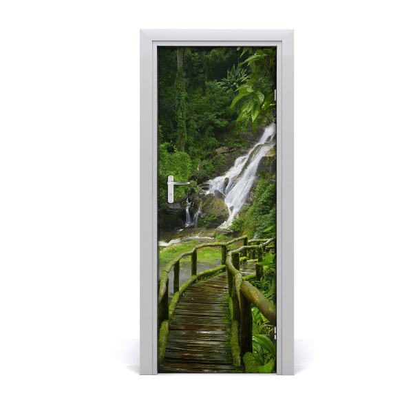 Self-adhesive door sticker Path in the jungle