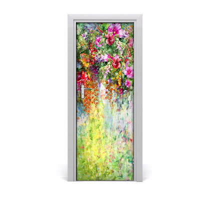 Door adhesive Colorful flowers