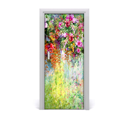 Door adhesive Colorful flowers