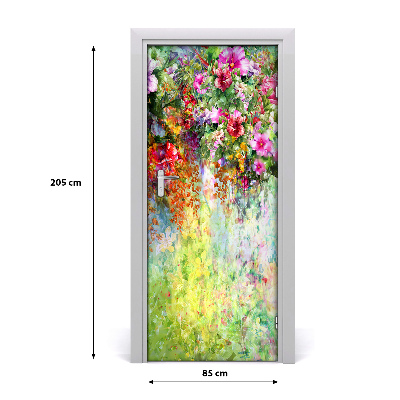 Door adhesive Colorful flowers