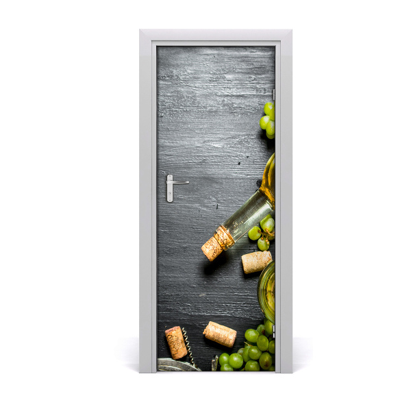 Self-adhesive door sticker Grapes and wine