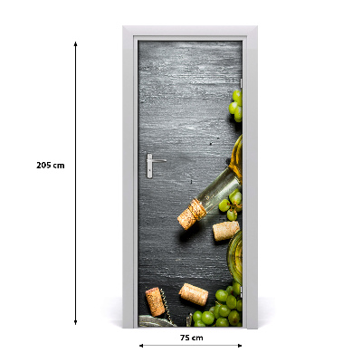 Self-adhesive door sticker Grapes and wine