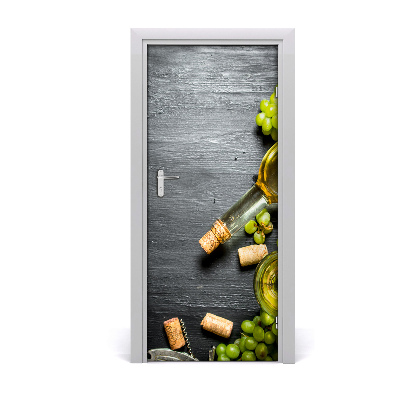 Self-adhesive door sticker Grapes and wine