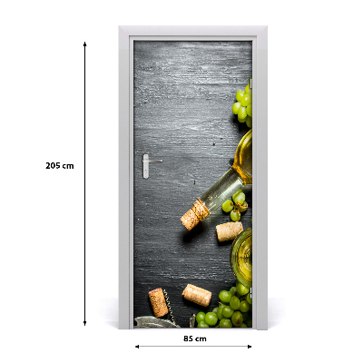 Self-adhesive door sticker Grapes and wine