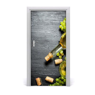 Self-adhesive door sticker Grapes and wine