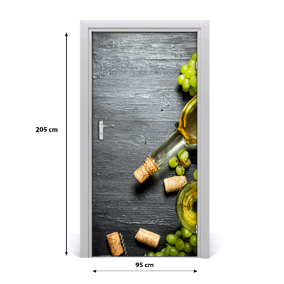 Self-adhesive door sticker Grapes and wine