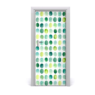 Door wallpaper Green dots