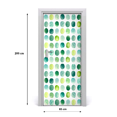 Door wallpaper Green dots