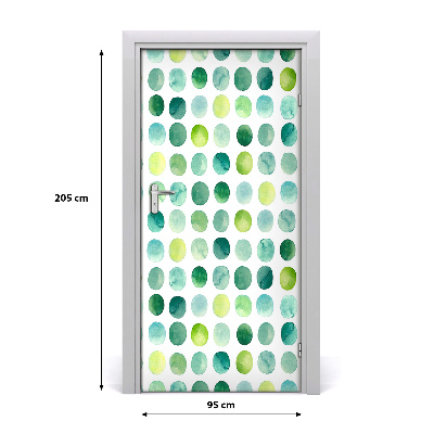 Door wallpaper Green dots