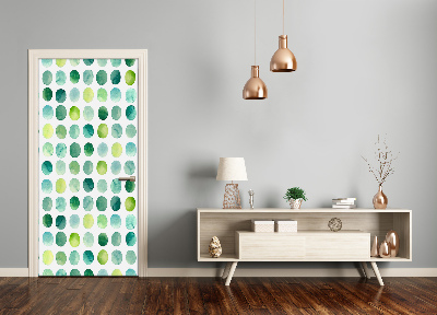 Door wallpaper Green dots