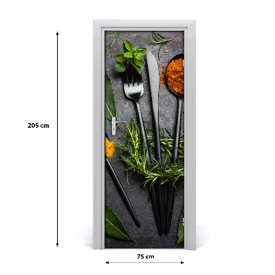 Door veneer Cutlery and spices