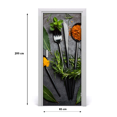 Door veneer Cutlery and spices