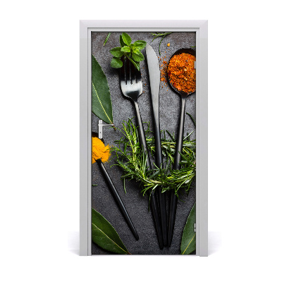 Door veneer Cutlery and spices