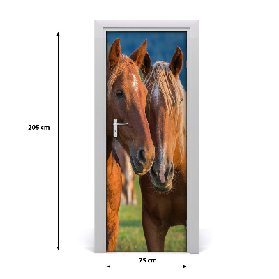 Self-adhesive door sticker Wall two horses