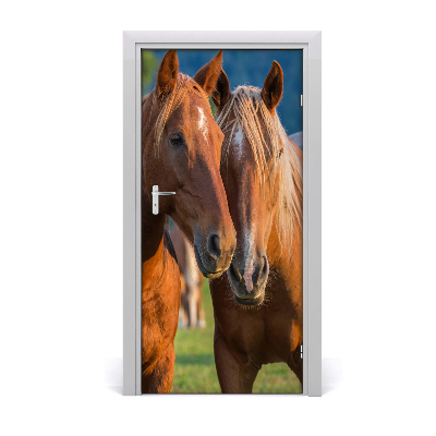 Self-adhesive door sticker Wall two horses