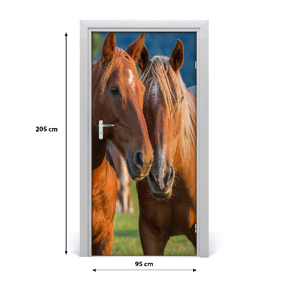 Self-adhesive door sticker Wall two horses