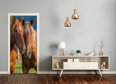 Self-adhesive door sticker Wall two horses