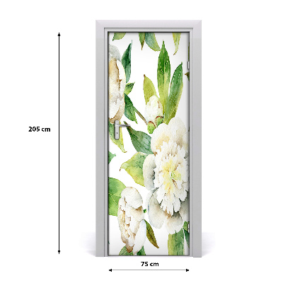 Self-adhesive door wallpaper Peonies