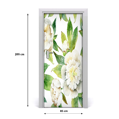 Self-adhesive door wallpaper Peonies