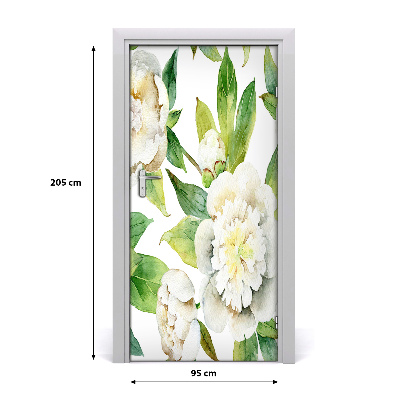 Self-adhesive door wallpaper Peonies