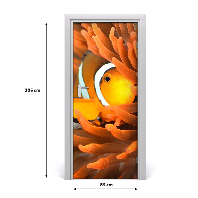 Self-adhesive door wallpaper Clownfish fish