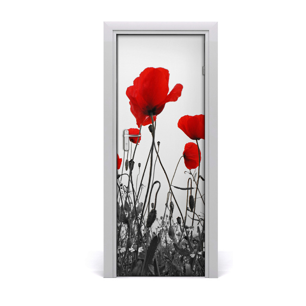 Door adhesive Field poppies