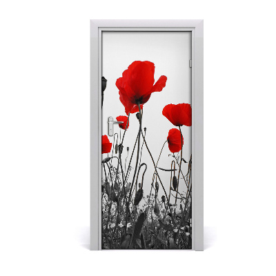 Door adhesive Field poppies