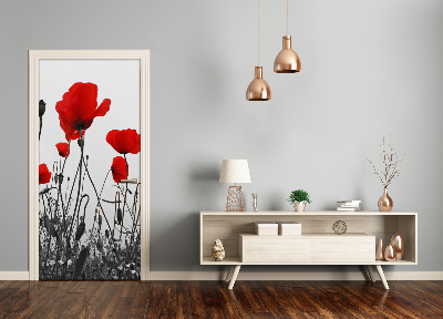 Door adhesive Field poppies