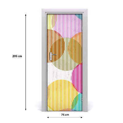 Door wallpaper Colorful circles