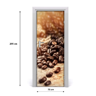 Self-adhesive door sticker Coffee beans