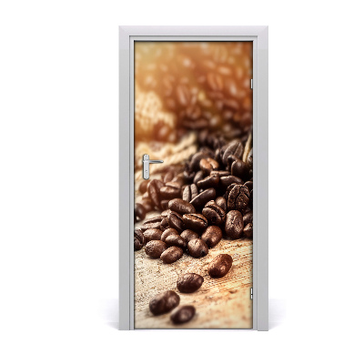 Self-adhesive door sticker Coffee beans