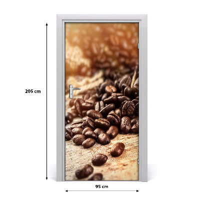 Self-adhesive door sticker Coffee beans