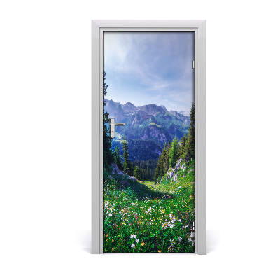 Self-adhesive door sticker Landscapes of the alps