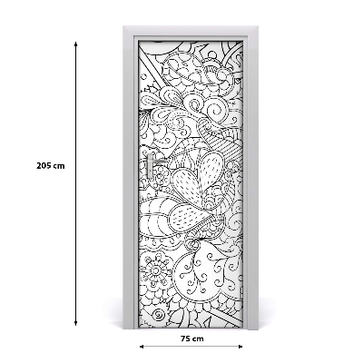 Self-adhesive door veneer Zentangle background