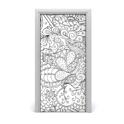 Self-adhesive door veneer Zentangle background